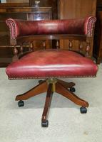 Antique Design Mahogany Red Leather Captains Chair (2 of 5) Antique Design Mahogany Red Leather Captains Chair (2 of 5)