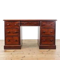 Antique Victorian Mahogany Kneehole Desk (1 of 9)