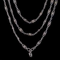 Antique Victorian French Guard Chain Necklace Silver Circa 1900 (4 of 7) Antique Victorian French Guard Chain Necklace Silver Circa 1900 (4 of 7)