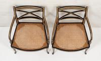 Pair of Regency Style Ebony & Gilt Open Armchairs (6 of 8) Pair of Regency Style Ebony & Gilt Open Armchairs (6 of 8)