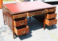 1920s Mahogany Partners Desk with Red Leather on Top (3 of 6) 1920s Mahogany Partners Desk with Red Leather on Top (3 of 6)