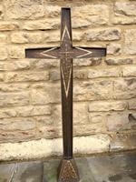 French Bronze Altar Cross Crucifix on Slate Stone Base (2 of 9) French Bronze Altar Cross Crucifix on Slate Stone Base (2 of 9)