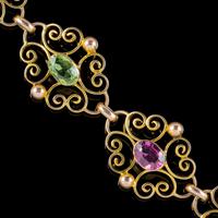 Antique Edwardian Padlock Bracelet 9ct Gold Garnet Peridot c.1902 Ernst Gideon Bek Boxed (4 of 8) Antique Edwardian Padlock Bracelet 9ct Gold Garnet Peridot c.1902 Ernst Gideon Bek Boxed (4 of 8)