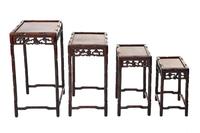 Chinese Hardwood Carved Quartetto Nest of Tables c.1900 (2 of 7) Chinese Hardwood Carved Quartetto Nest of Tables c.1900 (2 of 7)