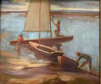 Lubbock - Summer Boating - Oil on Board (2 of 2) Lubbock - Summer Boating - Oil on Board (2 of 2)
