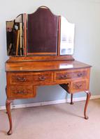 Burr Walnut Queen Anne Style Triple Mirror Dressing Table (8 of 13) Burr Walnut Queen Anne Style Triple Mirror Dressing Table (8 of 13)