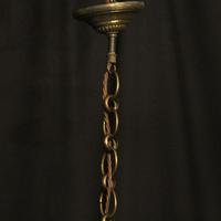 French Convex Gilded Brass Triple Light Antique Hall Lantern (10 of 10) French Convex Gilded Brass Triple Light Antique Hall Lantern (10 of 10)
