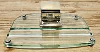 Art Deco Glass and Brass Desk Inkwell with Pen Rest (4 of 8) Art Deco Glass and Brass Desk Inkwell with Pen Rest (4 of 8)