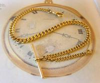 Antique Pocket Watch Chain 1890s Victorian Large 14ct Gold Filled Albert With T Bar (3 of 12) Antique Pocket Watch Chain 1890s Victorian Large 14ct Gold Filled Albert With T Bar (3 of 12)