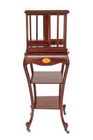 Edwardian Inlaid Mahogany Revolving Bookcase on Stand (3 of 7) Edwardian Inlaid Mahogany Revolving Bookcase on Stand (3 of 7)
