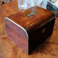 Antique Rosewood & Silver Tea Caddy (2 of 3) Antique Rosewood & Silver Tea Caddy (2 of 3)