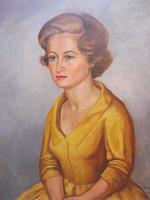 Large Oil on Canvas Girl in the Yellow Dress Artist A Wright 1962 (8 of 10) Large Oil on Canvas Girl in the Yellow Dress Artist A Wright 1962 (8 of 10)