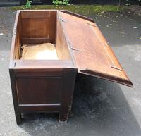 1940s Oak 3 Panel Coffer + Key & Candle Box (3 of 4) 1940s Oak 3 Panel Coffer + Key & Candle Box (3 of 4)