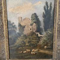 Antique Victorian landscape oil painting study of a ruin with sheep (7 of 10) Antique Victorian landscape oil painting study of a ruin with sheep (7 of 10)