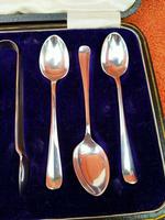 Antique Sterling Silver Hallmarked Cased Tea Spoons & Sugar Tongs 1917, Sheffield Cooper Brothers & Sons Ltd (4 of 9) Antique Sterling Silver Hallmarked Cased Tea Spoons & Sugar Tongs 1917, Sheffield Cooper Brothers & Sons Ltd (4 of 9)