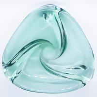 Val Saint Lambert Green Glass Triangle Dish (4 of 7) Val Saint Lambert Green Glass Triangle Dish (4 of 7)