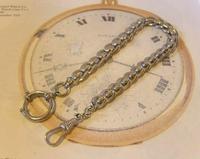Antique Pocket Watch Chain 1910 Art Nouveau Silver Chrome Graduated Albert Nos (2 of 11) Antique Pocket Watch Chain 1910 Art Nouveau Silver Chrome Graduated Albert Nos (2 of 11)