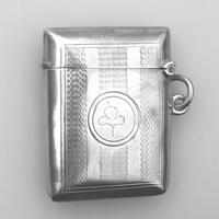 Irish Interest - Attractive Solid Silver Vesta Case - Shamrock c.1903 (2 of 5) Irish Interest - Attractive Solid Silver Vesta Case - Shamrock c.1903 (2 of 5)