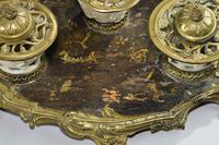 Rare 19th Century Gilt Bronze & Chinese Lacquered Inkwell (4 of 6) Rare 19th Century Gilt Bronze & Chinese Lacquered Inkwell (4 of 6)