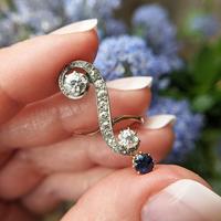 Antique Edwardian 15ct Gold Diamond & Sapphire Upfinger Dress Ring (5 of 12) Antique Edwardian 15ct Gold Diamond & Sapphire Upfinger Dress Ring (5 of 12)
