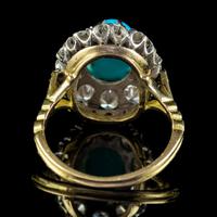 Antique Edwardian Turquoise Diamond Cluster Ring Platinum 18ct Gold 2ct of Diamond c.1905 (6 of 8) Antique Edwardian Turquoise Diamond Cluster Ring Platinum 18ct Gold 2ct of Diamond c.1905 (6 of 8)