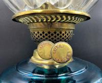 Lovely Tall 19thc Twin Burning Royal Blue Glass & Brass Table Oil Lamp (6 of 11) Lovely Tall 19thc Twin Burning Royal Blue Glass & Brass Table Oil Lamp (6 of 11)