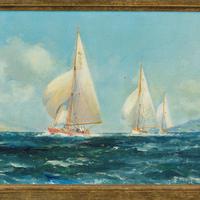 Pair of Oil Paintings of Clyde One Design Yachts Racing by Frank Henry Mason (4 of 12) Pair of Oil Paintings of Clyde One Design Yachts Racing by Frank Henry Mason (4 of 12)