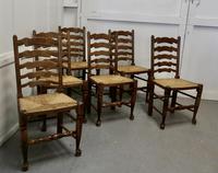 Good Set of 6 Farmhouse Ladder Back Dining Chairs (2 of 6) Good Set of 6 Farmhouse Ladder Back Dining Chairs (2 of 6)