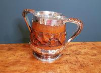 Large Antique Oak Carved Silvered Loving Cup (2 of 8) Large Antique Oak Carved Silvered Loving Cup (2 of 8)