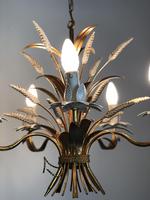 Vintage French 5 Arm Gilt Wheatsheaf Toleware Chandelier (3 of 9) Vintage French 5 Arm Gilt Wheatsheaf Toleware Chandelier (3 of 9)