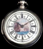 Antique Silver Pair Case Pocket Watch Fusee Verge Escapement Key Wind Galleon Ships Painting (3 of 5) Antique Silver Pair Case Pocket Watch Fusee Verge Escapement Key Wind Galleon Ships Painting (3 of 5)