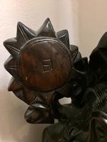 Large Chinese Carved Hardwood Figure of Immortal with Foo Dog (7 of 8) Large Chinese Carved Hardwood Figure of Immortal with Foo Dog (7 of 8)