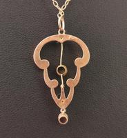 Antique Art Nouveau Turquoise Lavalier Pendant, 9ct Rose Gold, Necklace (10 of 10) Antique Art Nouveau Turquoise Lavalier Pendant, 9ct Rose Gold, Necklace (10 of 10)