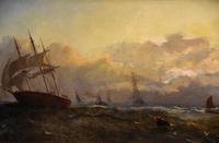 Oil Painting by Adolphus Knell "Sunset on the Coast" (5 of 5) Oil Painting by Adolphus Knell "Sunset on the Coast" (5 of 5)