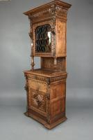 Carved Oak Leaded Glass Bookcase Cabinet (6 of 8) Carved Oak Leaded Glass Bookcase Cabinet (6 of 8)