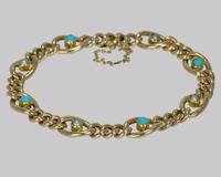 Antique 15ct Gold Turquoise & Pearl Curb Link Bracelet Victorian Bracelet c.1880 (5 of 10) Antique 15ct Gold Turquoise & Pearl Curb Link Bracelet Victorian Bracelet c.1880 (5 of 10)