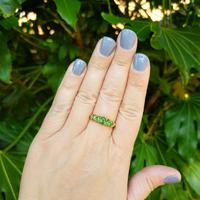 Antique Edwardian Demantoid Garnet Five Stone Ring 1911, Green Garnet (2 of 8) Antique Edwardian Demantoid Garnet Five Stone Ring 1911, Green Garnet (2 of 8)