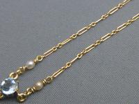 9ct Gold, Blue Zircon & Pearl Necklace (5 of 7) 9ct Gold, Blue Zircon & Pearl Necklace (5 of 7)