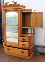 1910s Over Carved Satin Walnut Mirrored Combination Wardrobe (4 of 4) 1910s Over Carved Satin Walnut Mirrored Combination Wardrobe (4 of 4)