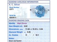 9.82ct High Zircon & 0.29ct Diamond, Platinum Dress Ring - Vintage c.1940 (6 of 9) 9.82ct High Zircon & 0.29ct Diamond, Platinum Dress Ring - Vintage c.1940 (6 of 9)