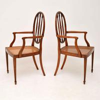 Pair of Antique Satinwood Cane Seated Armchairs (3 of 12) Pair of Antique Satinwood Cane Seated Armchairs (3 of 12)