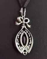 Antique Edwardian Paste Pendant, Sterling Silver (9 of 11) Antique Edwardian Paste Pendant, Sterling Silver (9 of 11)
