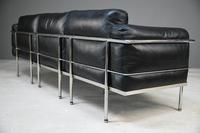 LC3 Style Black Leather & Chrome 3 Seater Sofa (12 of 22) LC3 Style Black Leather & Chrome 3 Seater Sofa (12 of 22)