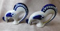 Pair of Gzhel Blue & White Porcelain "Pecking Chickens" (6 of 10) Pair of Gzhel Blue & White Porcelain "Pecking Chickens" (6 of 10)