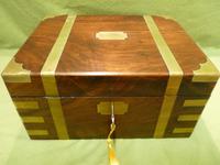 Brass Bound Walnut Writing Box - Secret Drawer - Original Leather c.1850 (3 of 14) Brass Bound Walnut Writing Box - Secret Drawer - Original Leather c.1850 (3 of 14)