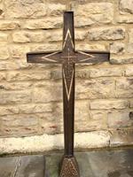 French Bronze Altar Cross Crucifix on Slate Stone Base (3 of 9) French Bronze Altar Cross Crucifix on Slate Stone Base (3 of 9)