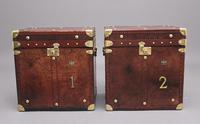 Pair of Early 20th Century Leather Bound ex Army Trunks (8 of 11) Pair of Early 20th Century Leather Bound ex Army Trunks (8 of 11)