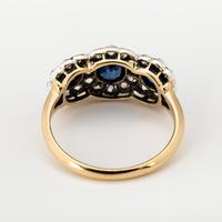 Antique Victorian Gold Sapphire & Diamond Trilogy Cluster Ring c.1880 (2 of 4) Antique Victorian Gold Sapphire & Diamond Trilogy Cluster Ring c.1880 (2 of 4)