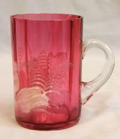 Antique 1900 Mary Gregory Cranberry Glass Mug (3 of 6) Antique 1900 Mary Gregory Cranberry Glass Mug (3 of 6)