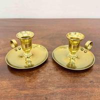 Pair of Antique Brass Chambersticks